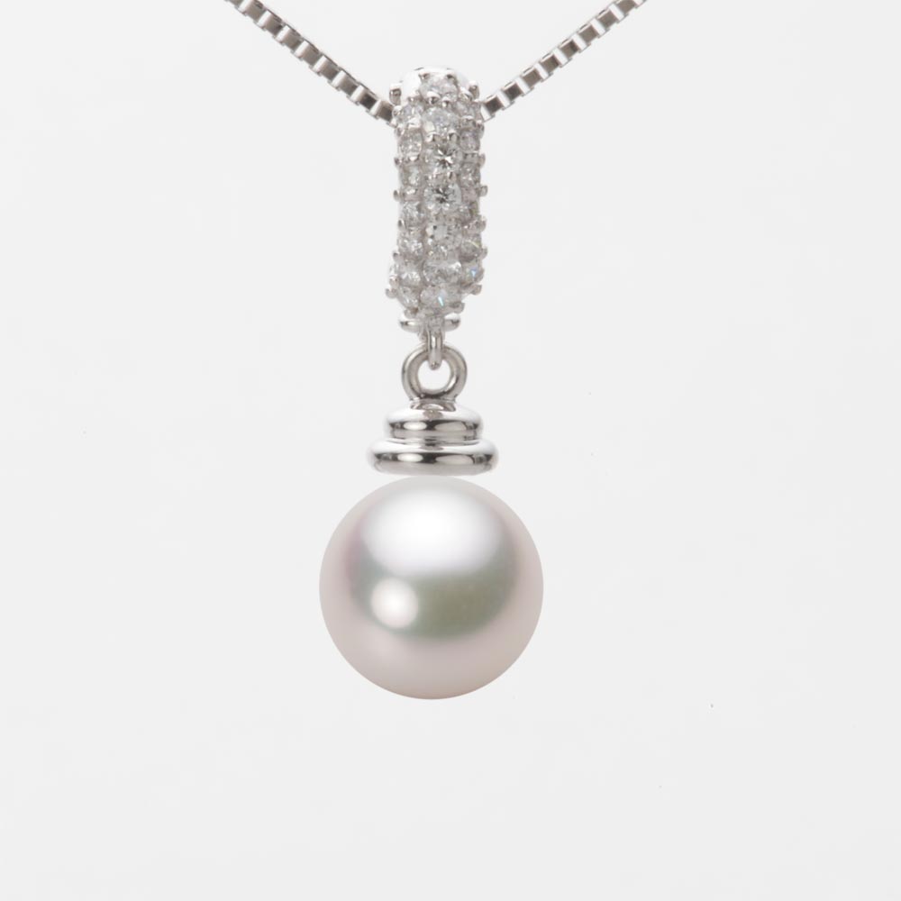 8.5mmアコヤ真珠ペンダント（ホワイトピンク・マリン）