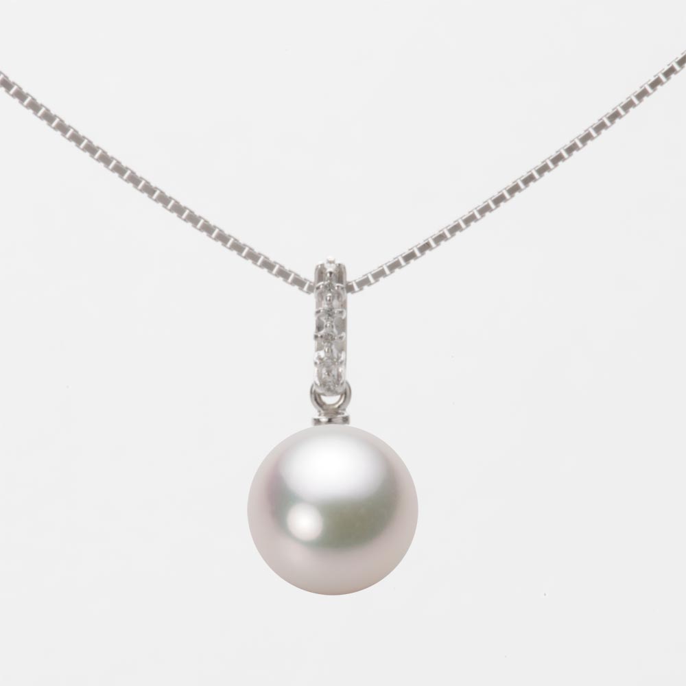 8.5mmアコヤ真珠ペンダント（ホワイトピンク・マリン）