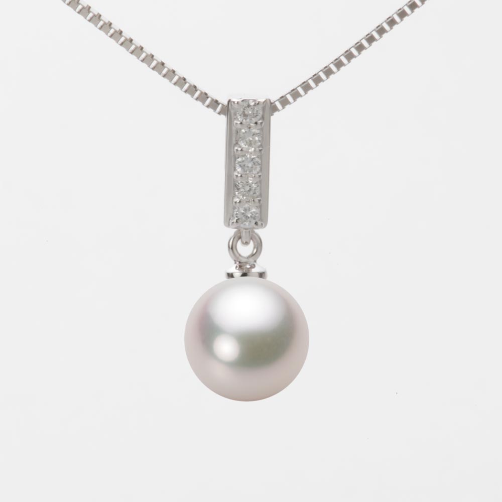 8.5mmアコヤ真珠ペンダント（ホワイトピンク・マリン）