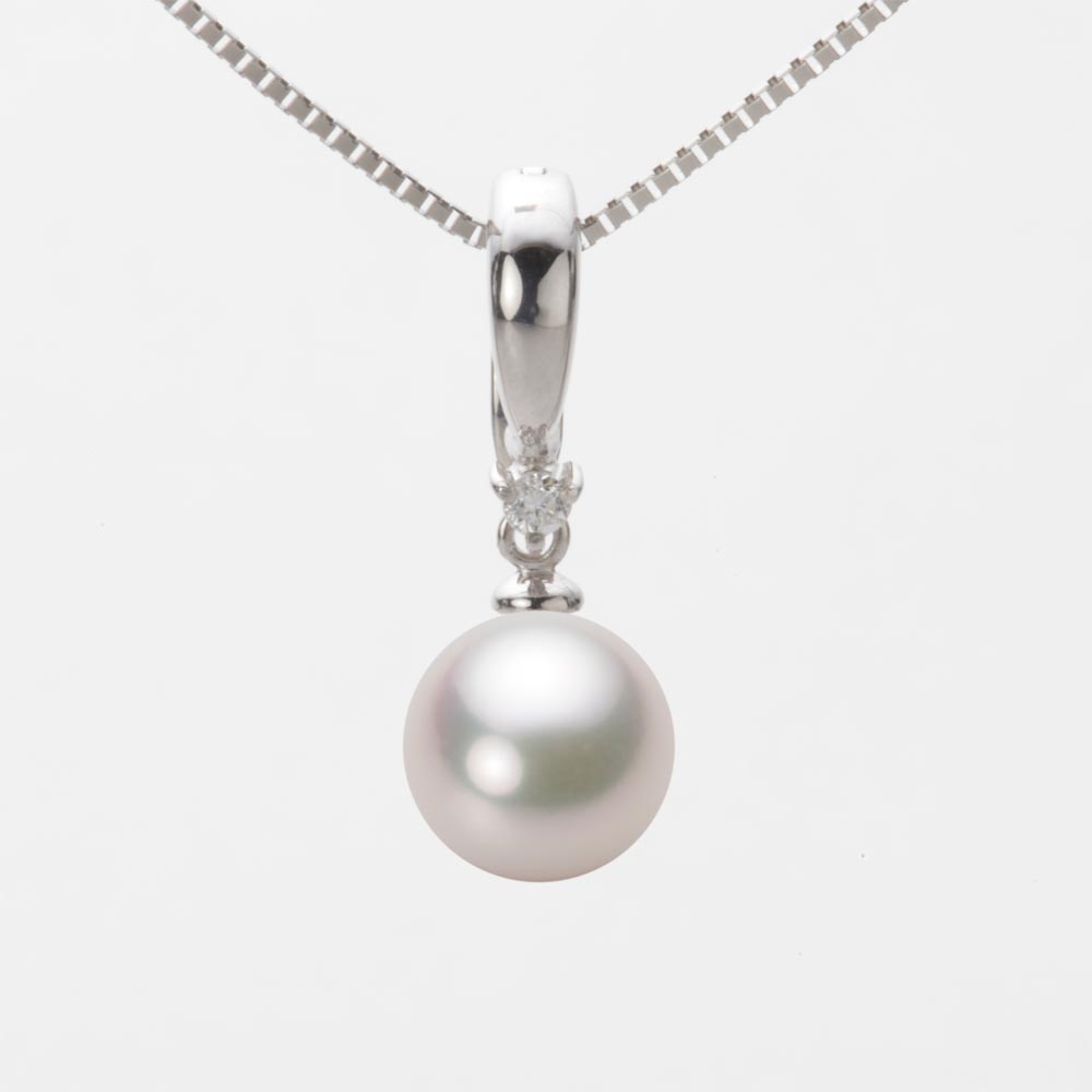 8.5mmアコヤ真珠ペンダント（ホワイトピンク・マリン）