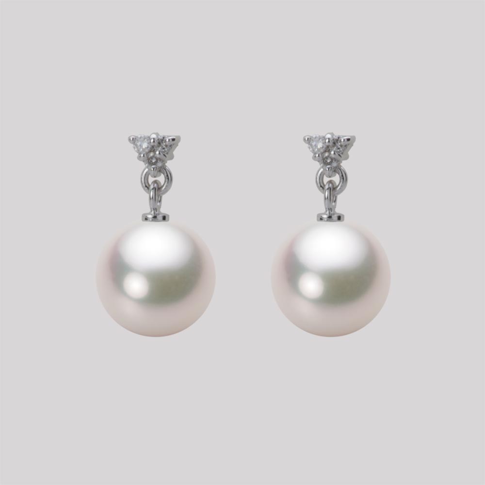 8.5mmアコヤ真珠ピアス（ホワイトピンク・マリン）