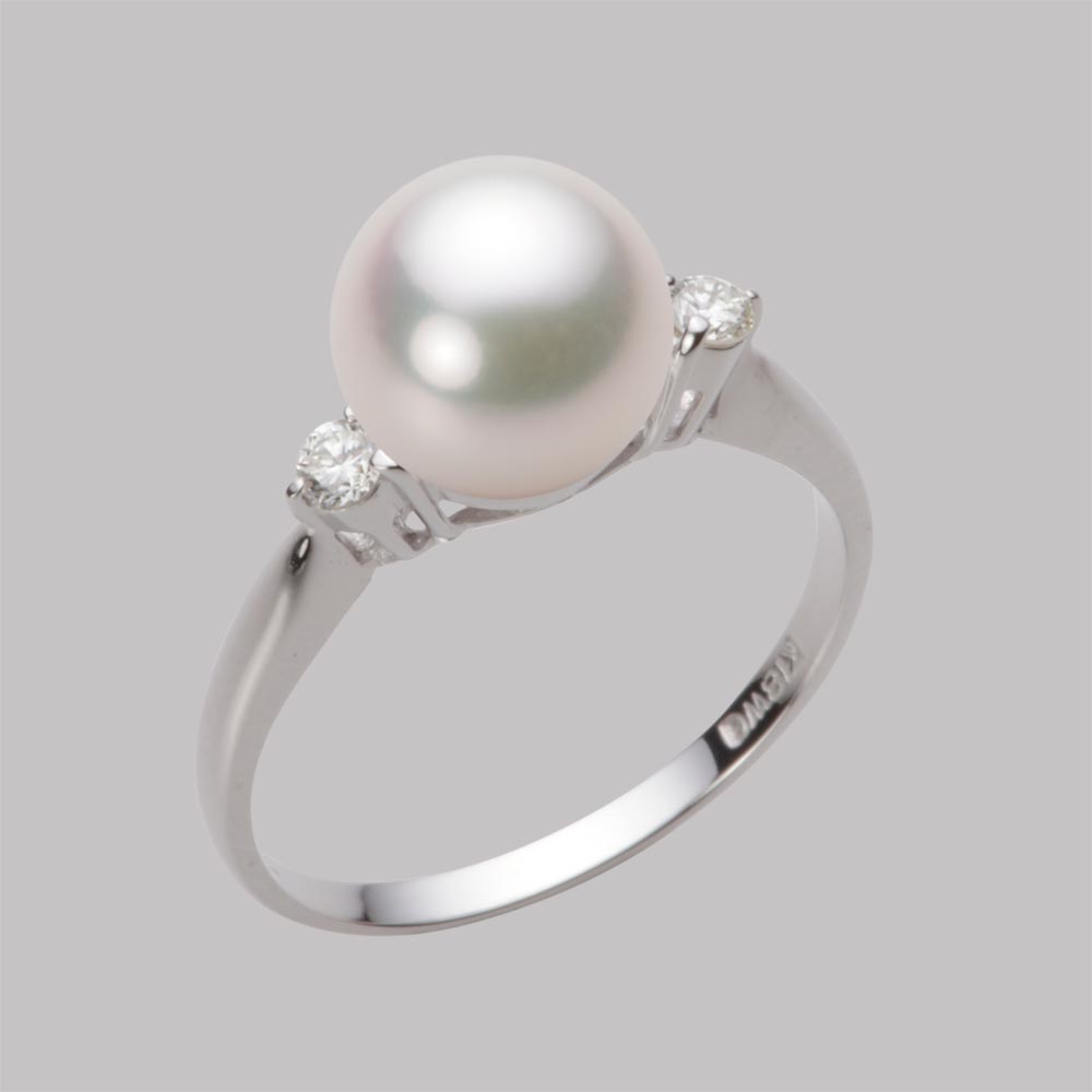 8.5mmアコヤ真珠リング（ホワイトピンク・マリン）