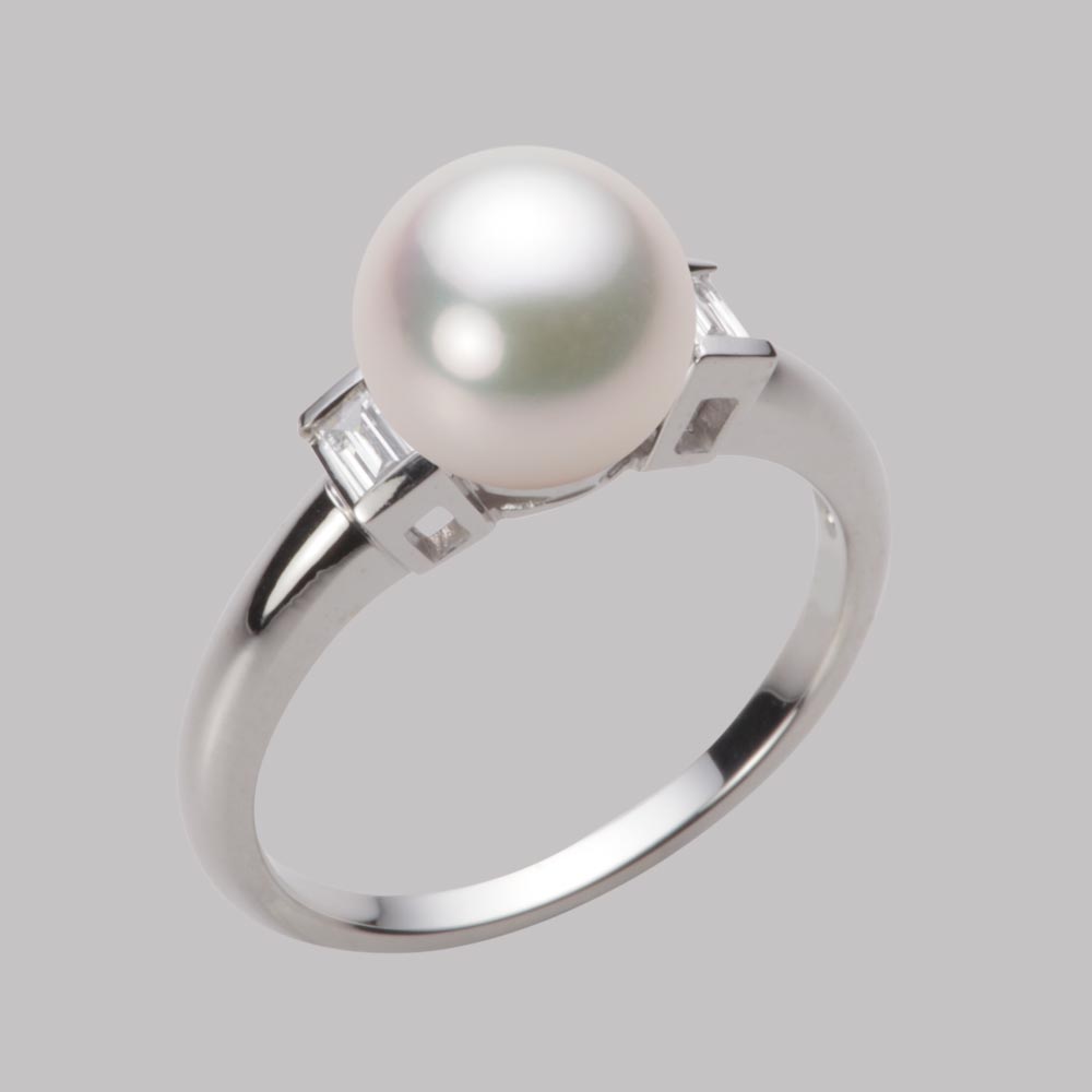 8.5mmアコヤ真珠リング（ホワイトピンク・マリン）