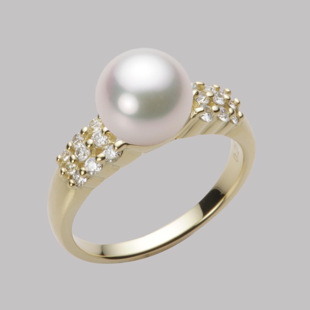 8.5mmアコヤ真珠リング（ホワイトピンク・マリン）