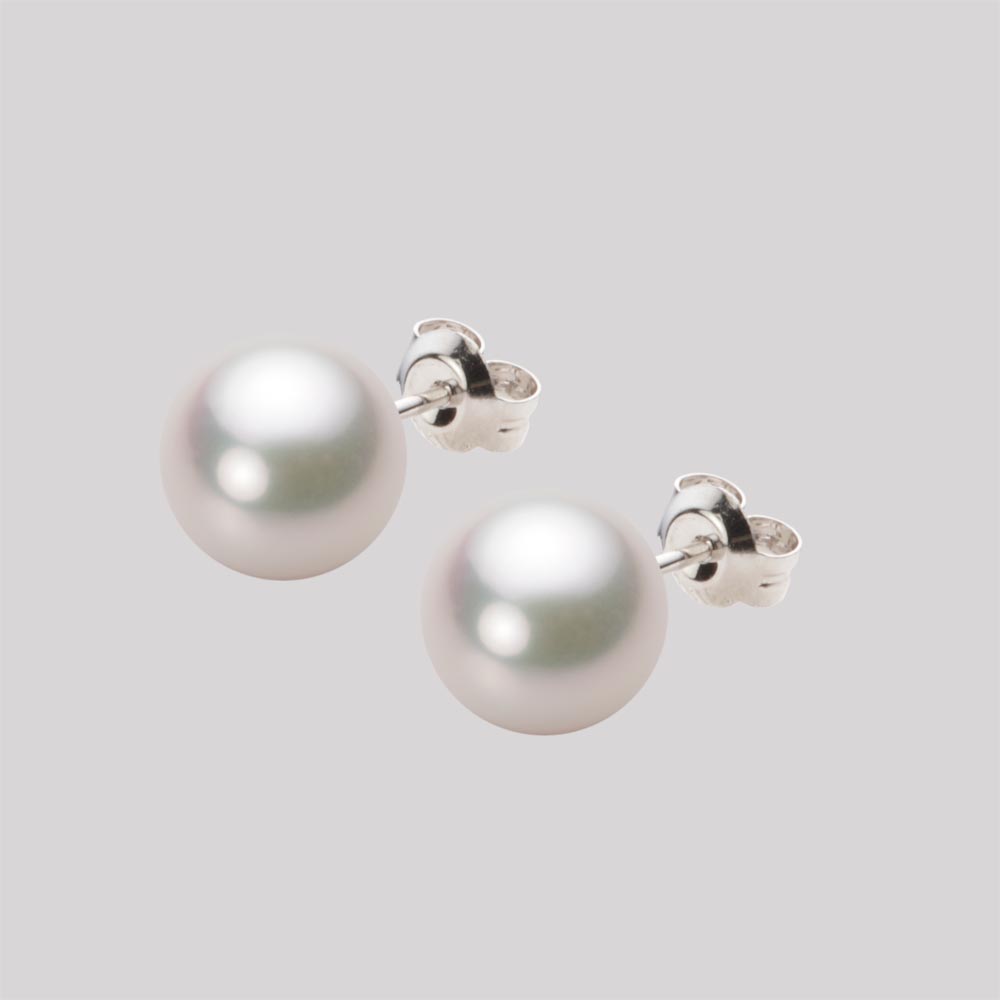 8.5mmアコヤ真珠ピアス（ホワイトピンク・マリン）