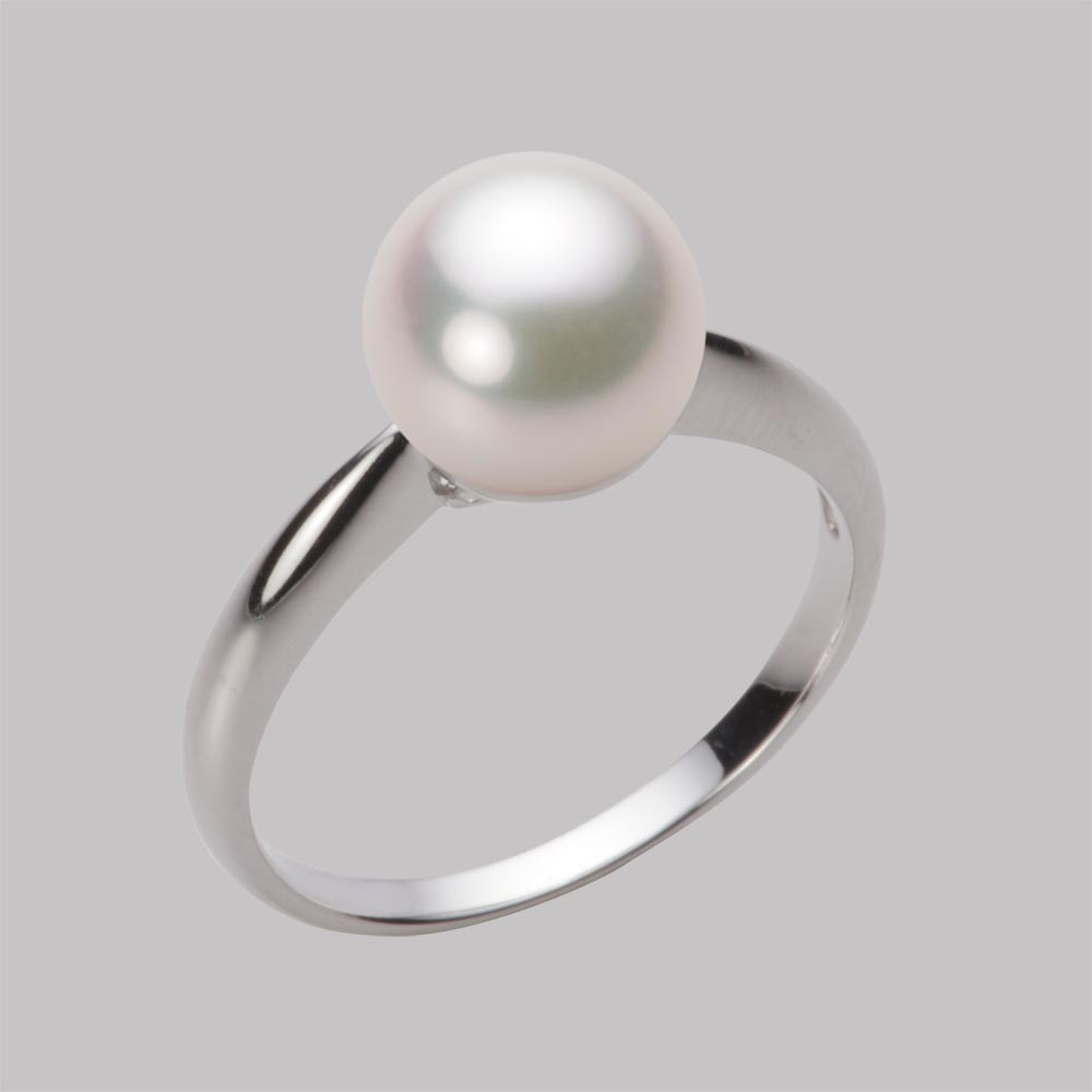 8.5mmアコヤ真珠リング（ホワイトピンク・マリン）