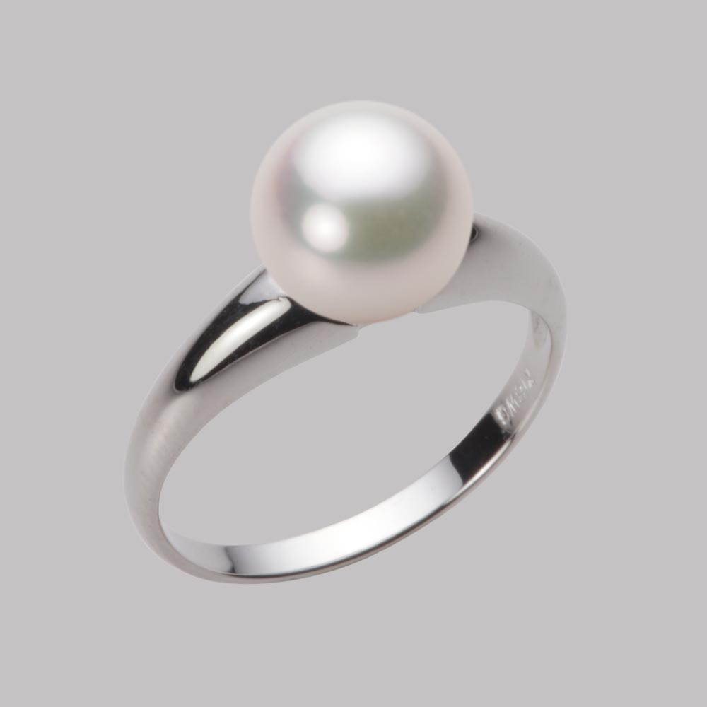 8.5mmアコヤ真珠リング（ホワイトピンク・マリン）