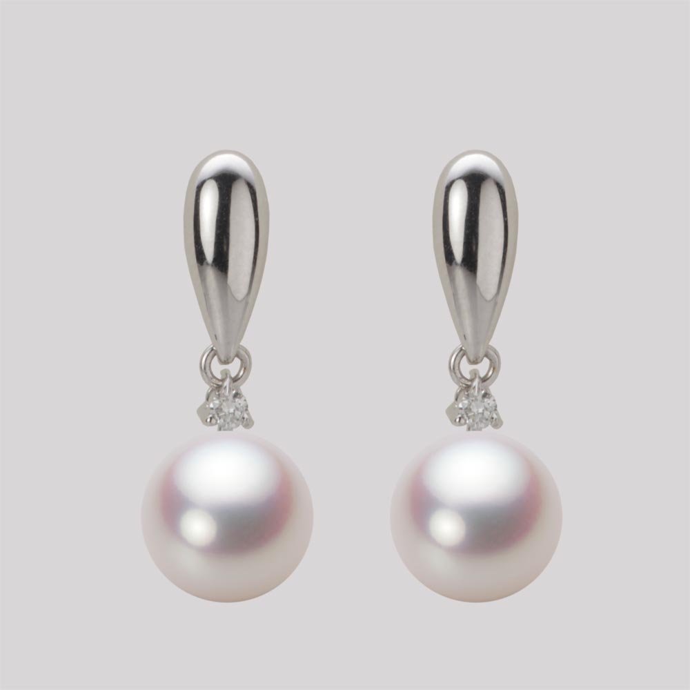 8.5mmアコヤ真珠ピアス（ホワイトピンク・ロゼ）