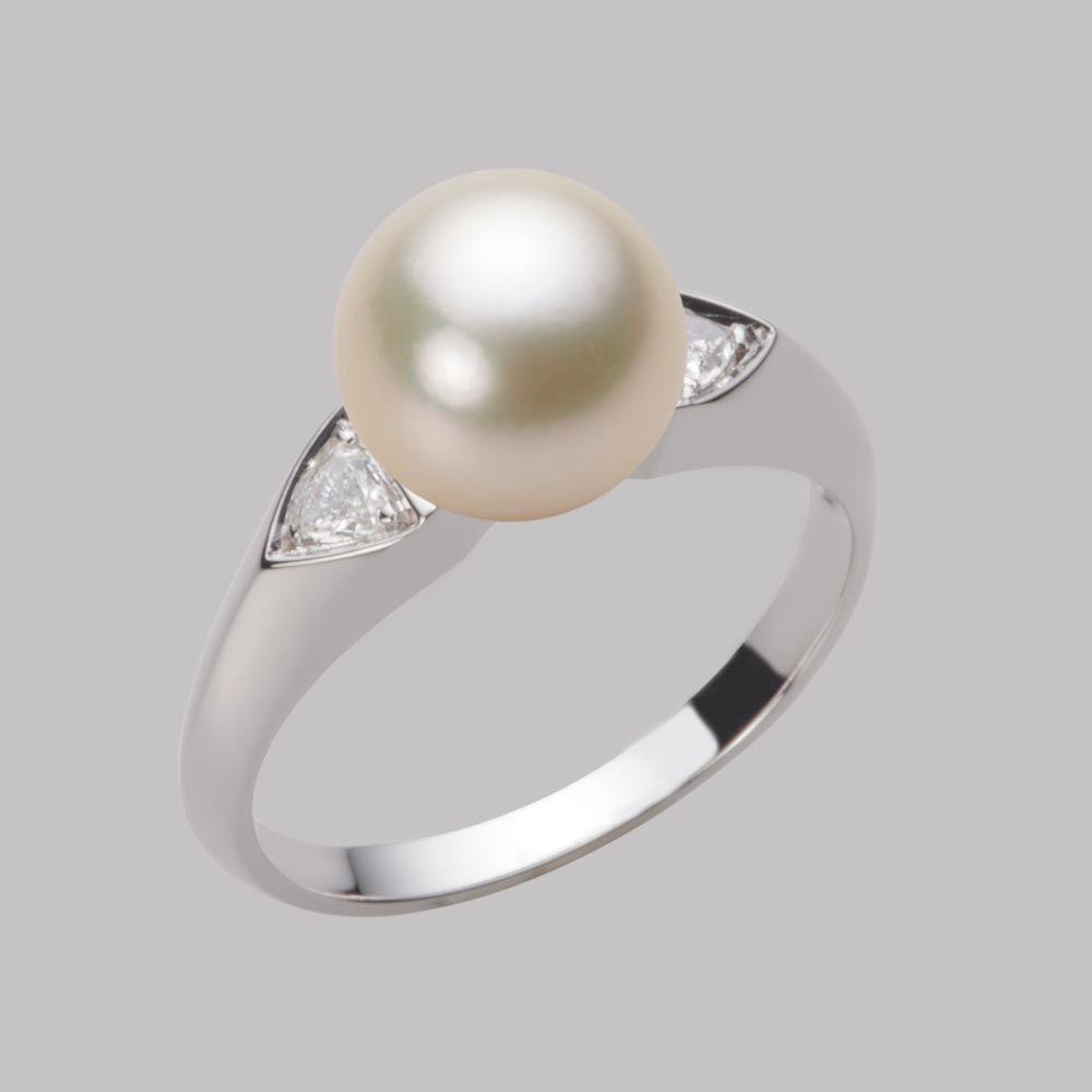 8.5mmアコヤ真珠リング（シャンパンゴールド）