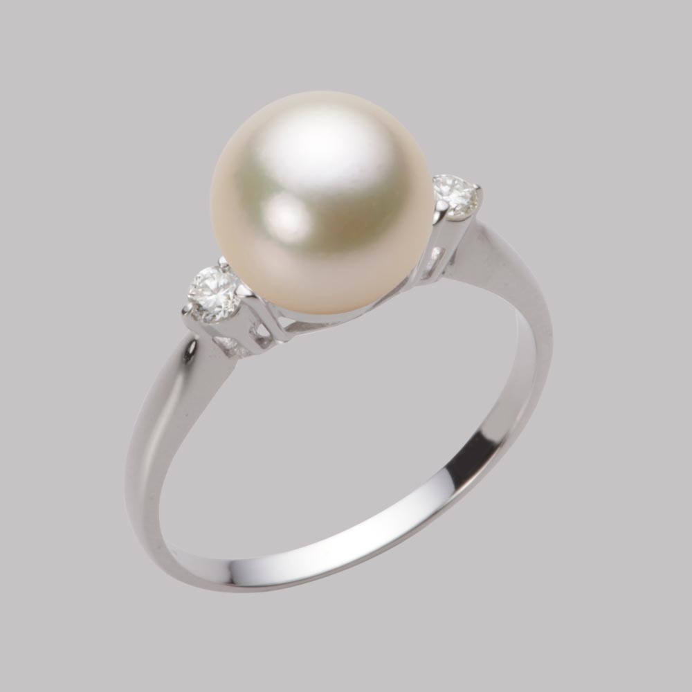 8.5mmアコヤ真珠リング（シャンパンゴールド）