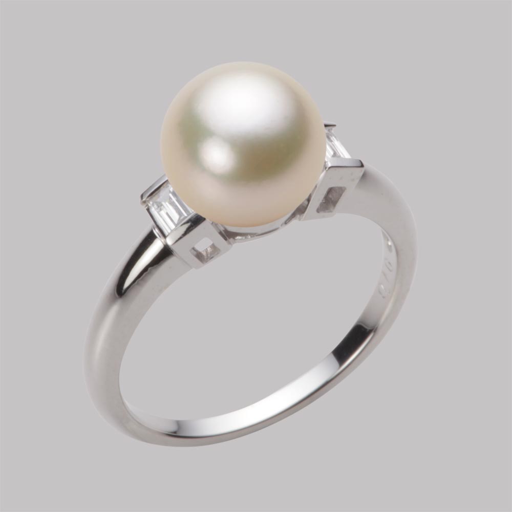 8.5mmアコヤ真珠リング（シャンパンゴールド）