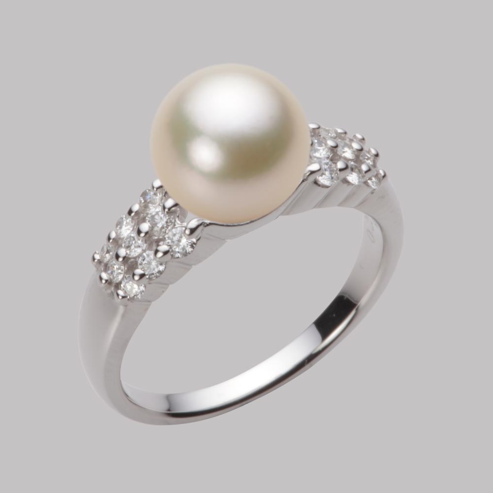 8.5mmアコヤ真珠リング（シャンパンゴールド）