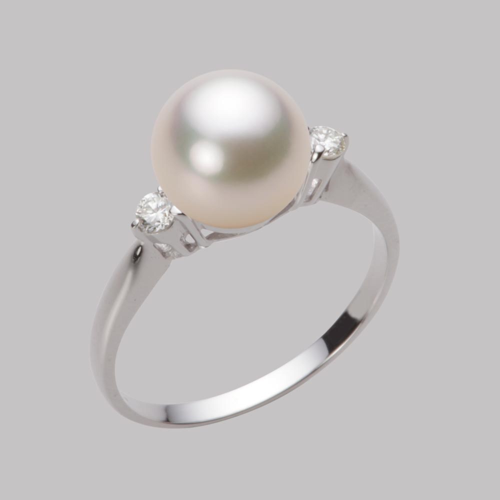 8.5mmアコヤ真珠リング（シャンパンホワイト）