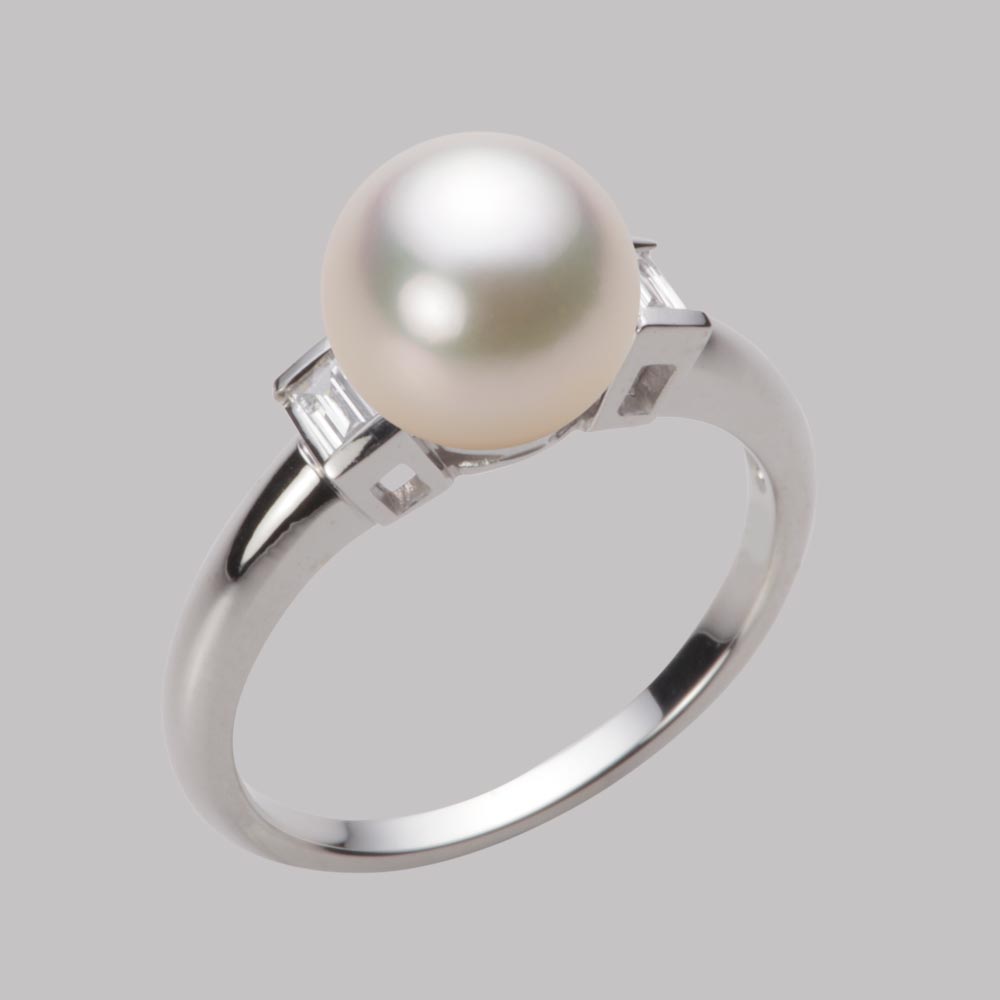 8.5mmアコヤ真珠リング（シャンパンホワイト）