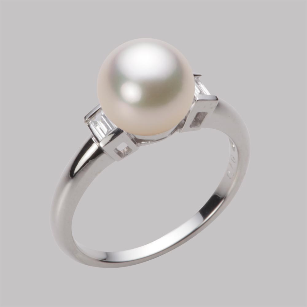 8.5mmアコヤ真珠リング（シャンパンホワイト）