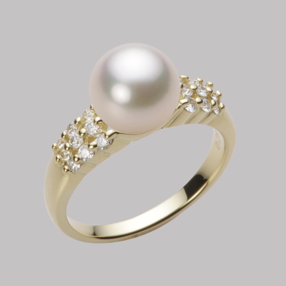 8.5mmアコヤ真珠リング（シャンパンホワイト）