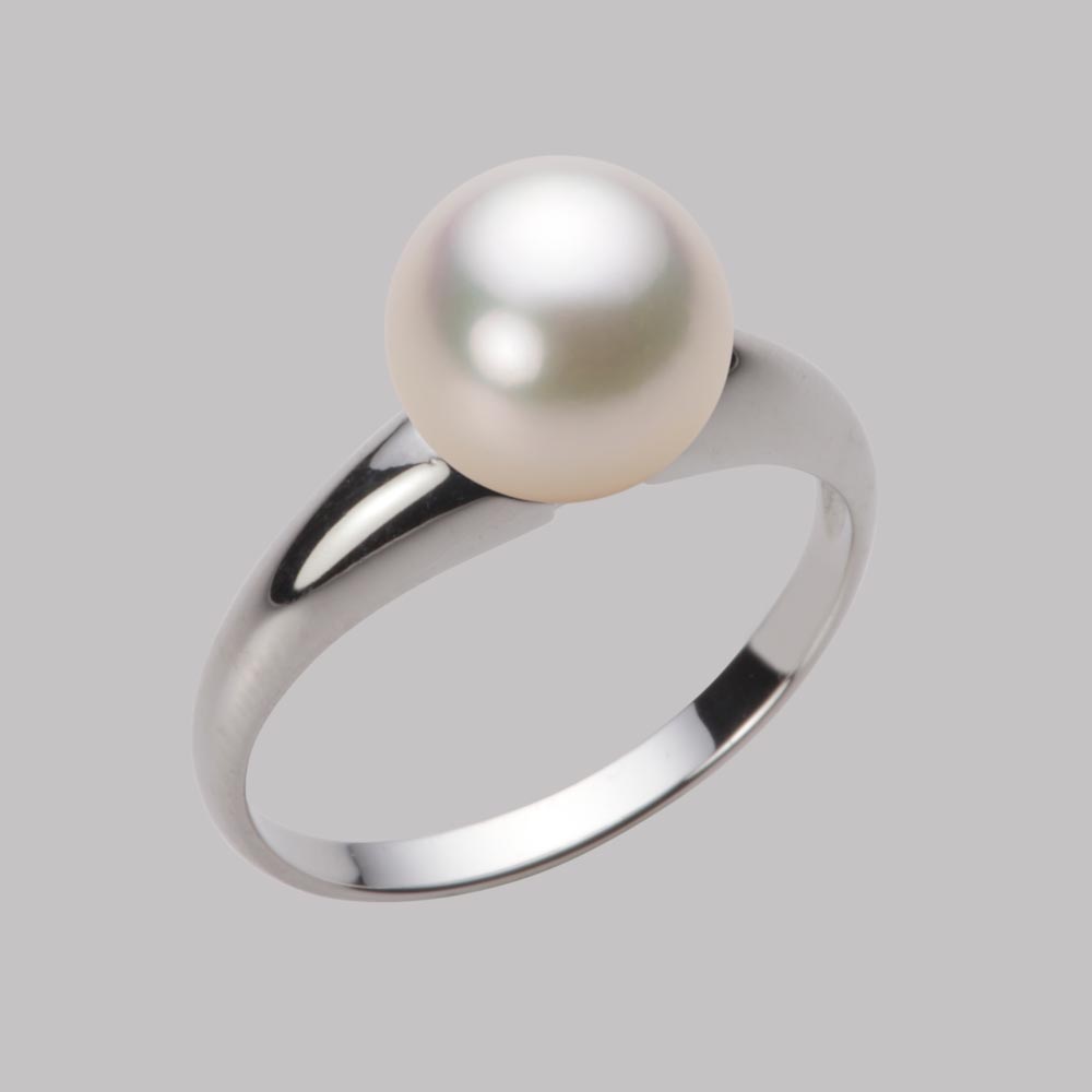 8.5mmアコヤ真珠リング（シャンパンホワイト）