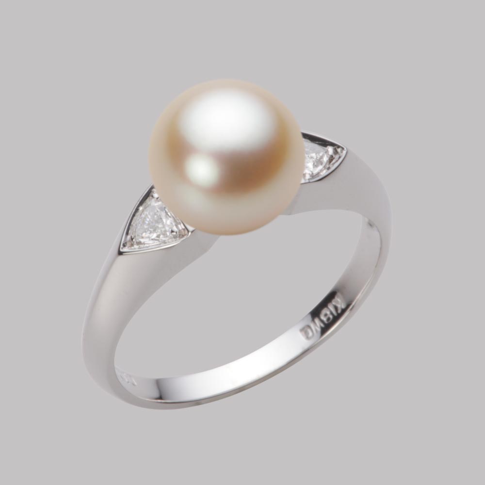 8.5mmアコヤ真珠リング（ナチュラルゴールド）