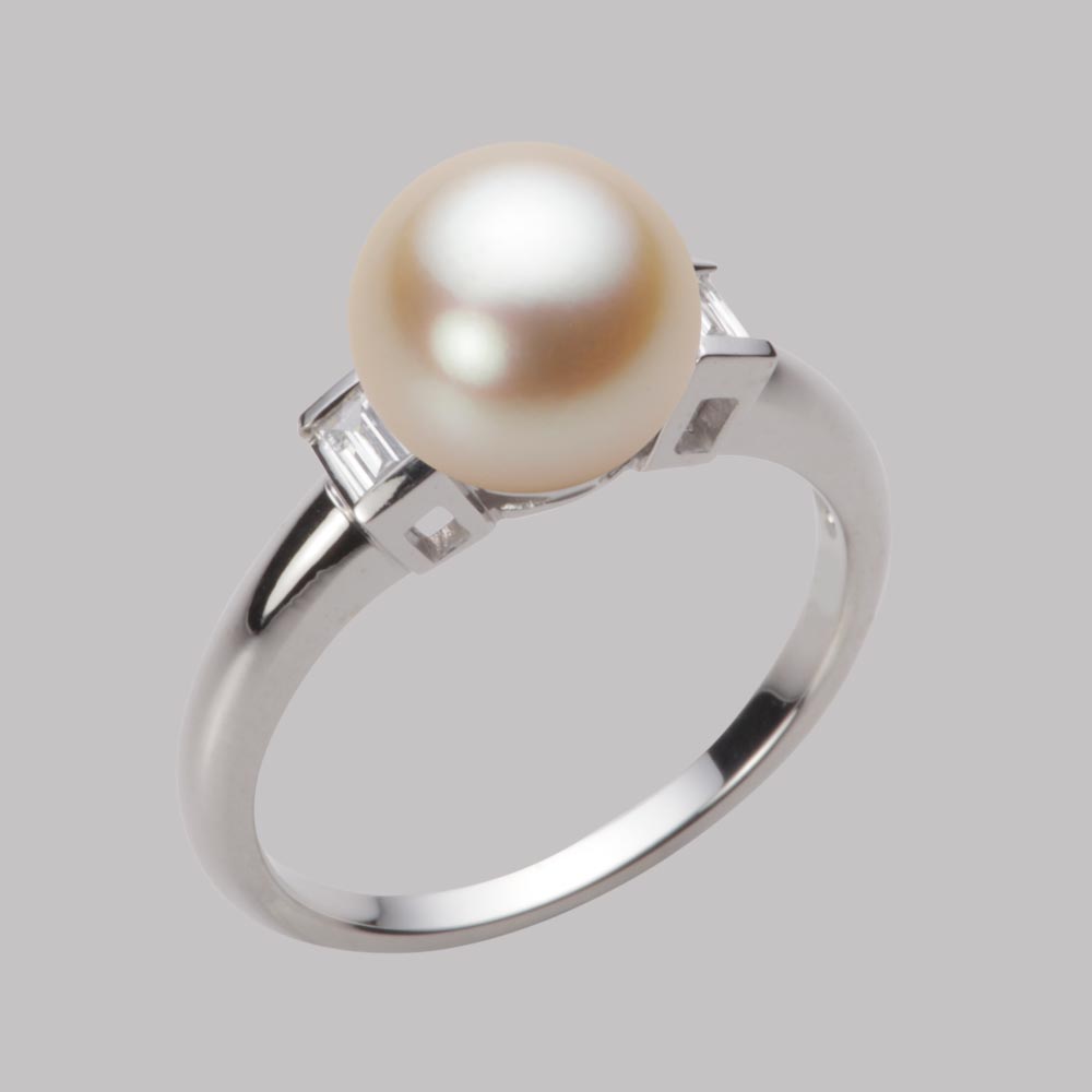 8.5mmアコヤ真珠リング（ナチュラルゴールド）