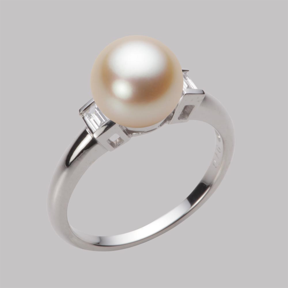 8.5mmアコヤ真珠リング（ナチュラルゴールド）