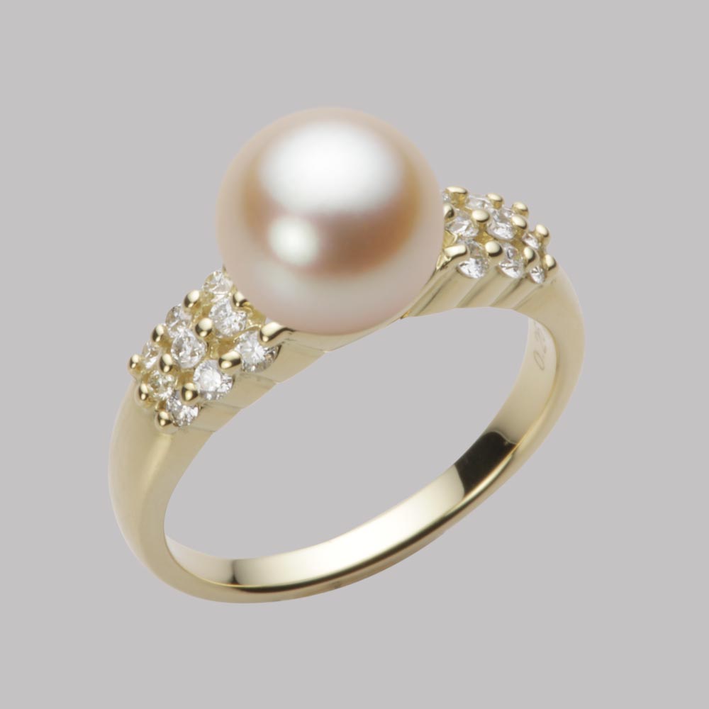 8.5mmアコヤ真珠リング（ナチュラルゴールド）