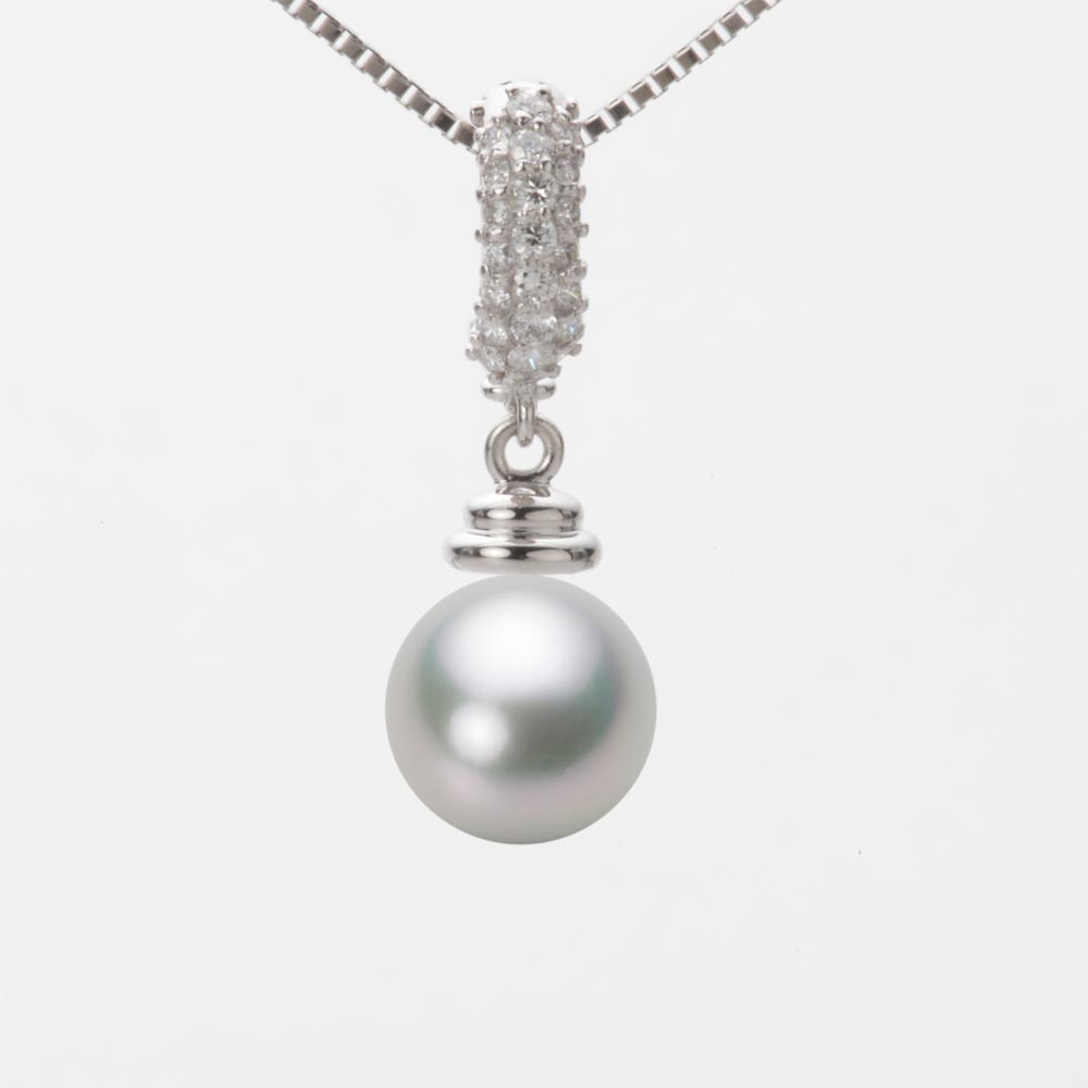 8.5mmアコヤ真珠ペンダント（シルバーグレー）