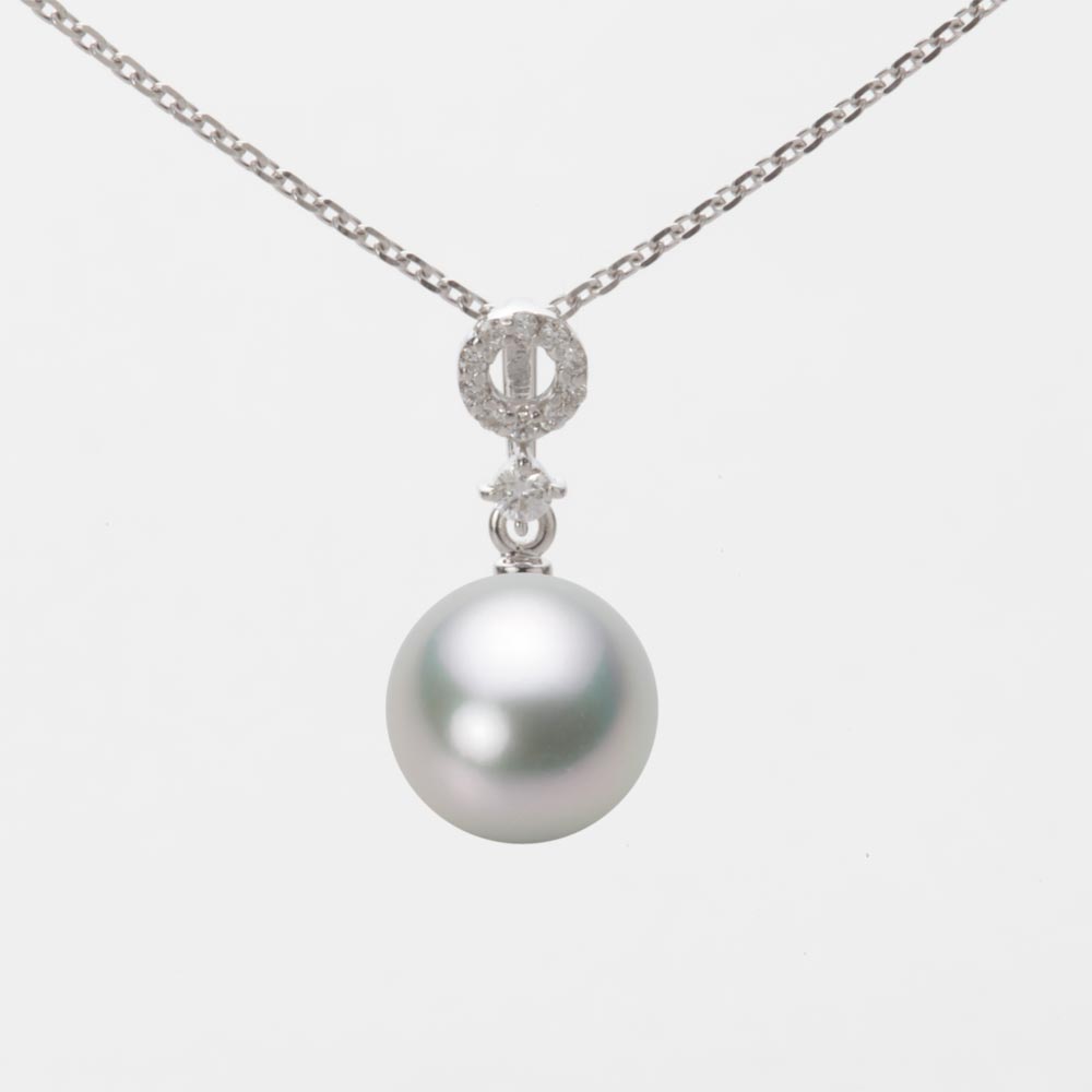 8.5mmアコヤ真珠ペンダント（シルバーグレー）