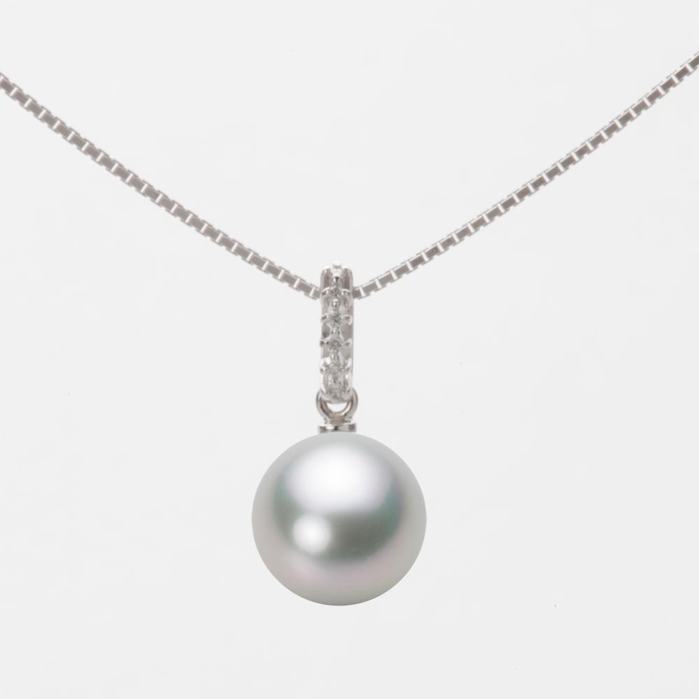 8.5mmアコヤ真珠ペンダント（シルバーグレー）