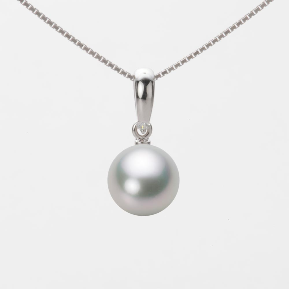 8.5mmアコヤ真珠ペンダント（シルバーグレー）