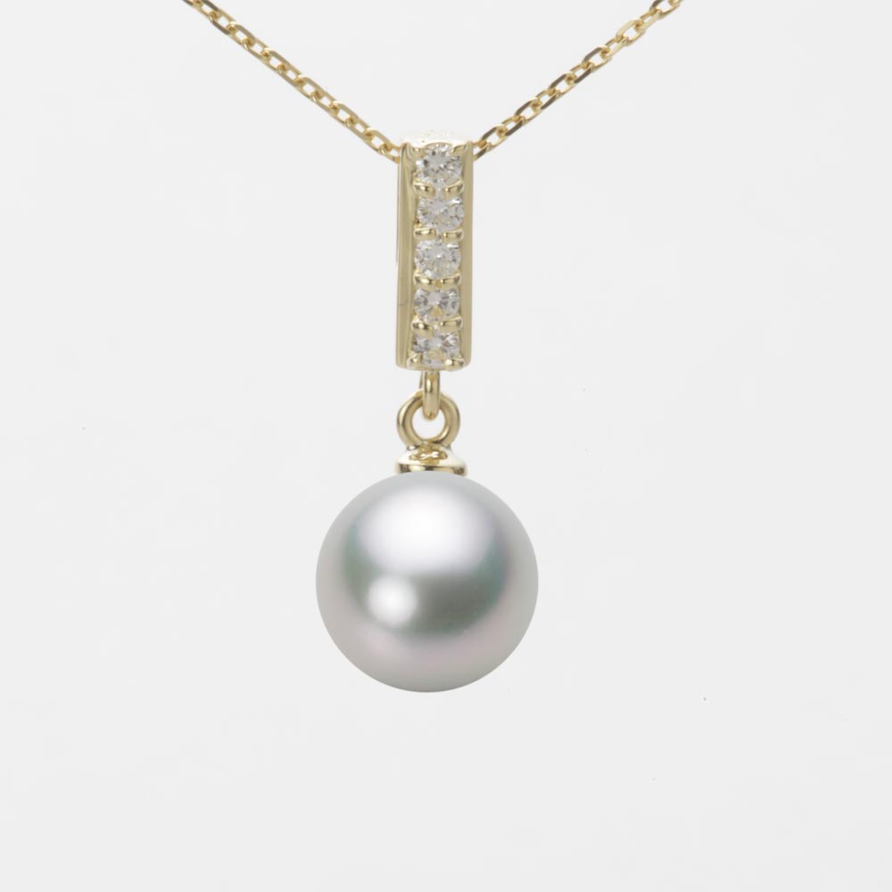 8.5mmアコヤ真珠ペンダント（シルバーグレー）