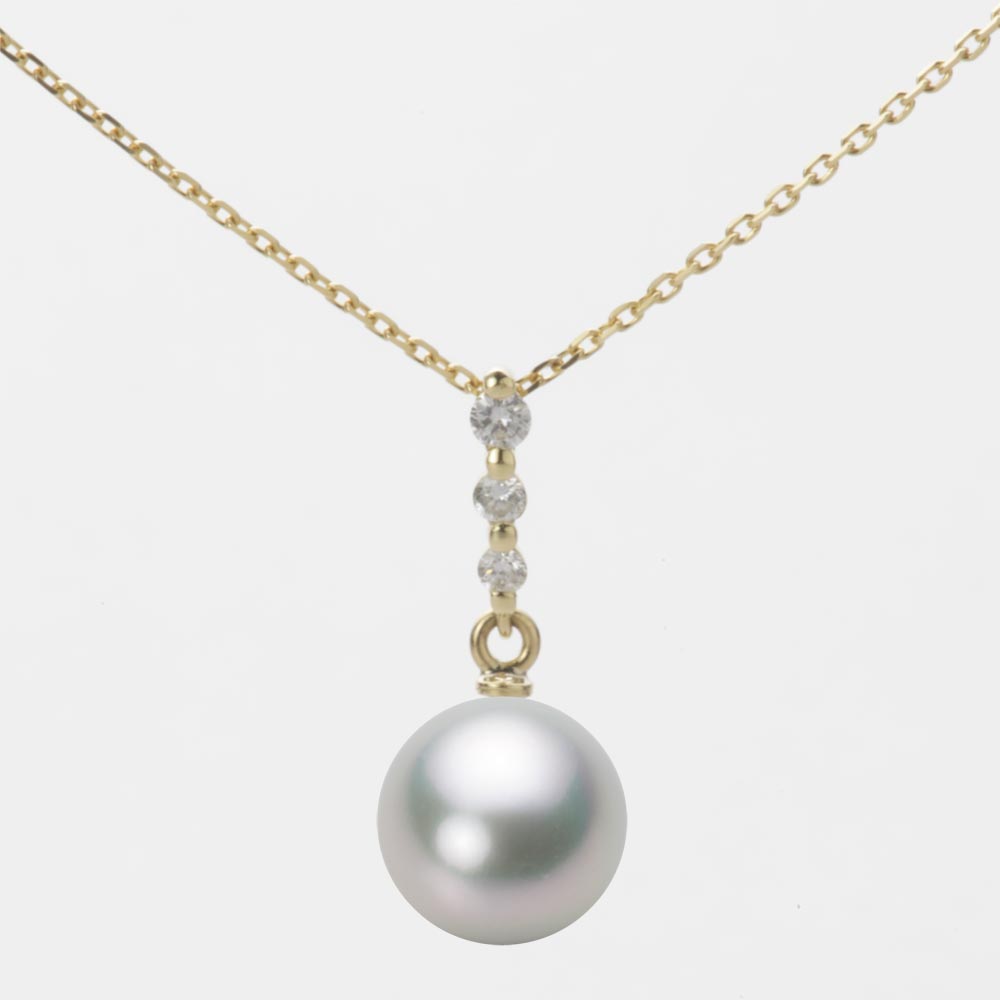 8.5mmアコヤ真珠ペンダント（シルバーグレー）