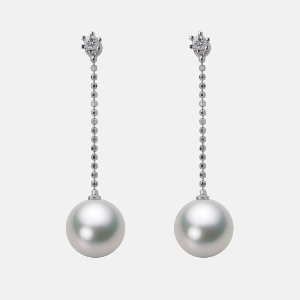 8.5mmアコヤ真珠ピアス（シルバーグレー）