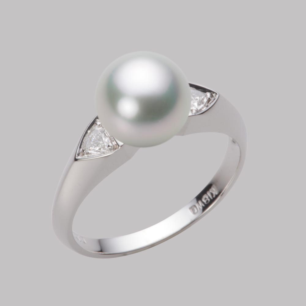 8.5mmアコヤ真珠リング（シルバーグレー）