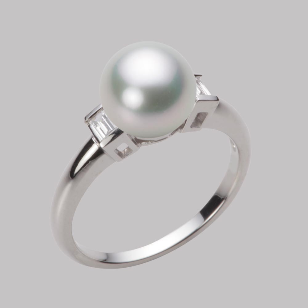 8.5mmアコヤ真珠リング（シルバーグレー）