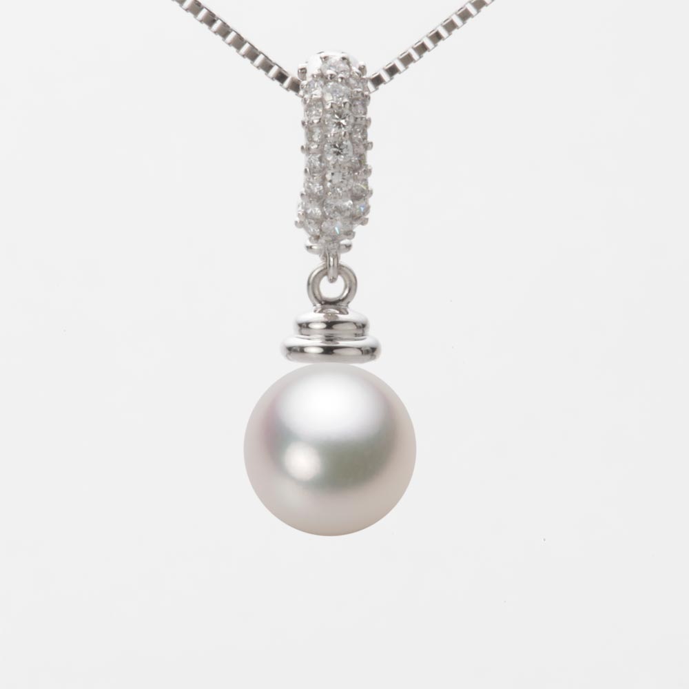 8.5mmアコヤ真珠ペンダント（ホワイトピンク・マリン）