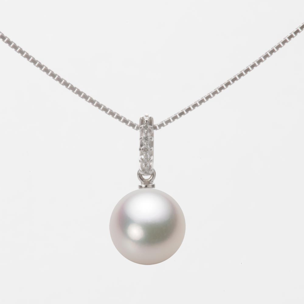 8.5mmアコヤ真珠ペンダント（ホワイトピンク・マリン）