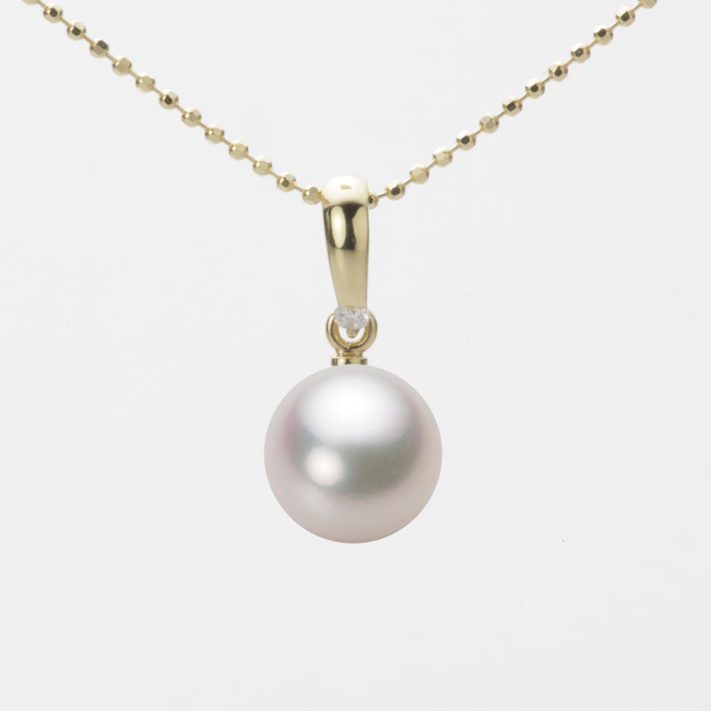 8.5mmアコヤ真珠ペンダント（ホワイトピンク・マリン）