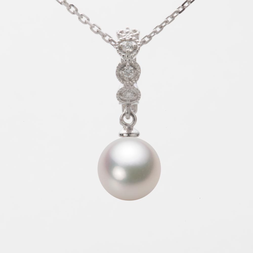 8.5mmアコヤ真珠ペンダント（ホワイトピンク・マリン）