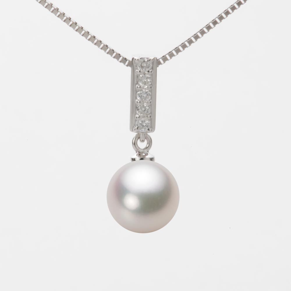 8.5mmアコヤ真珠ペンダント（ホワイトピンク・マリン）