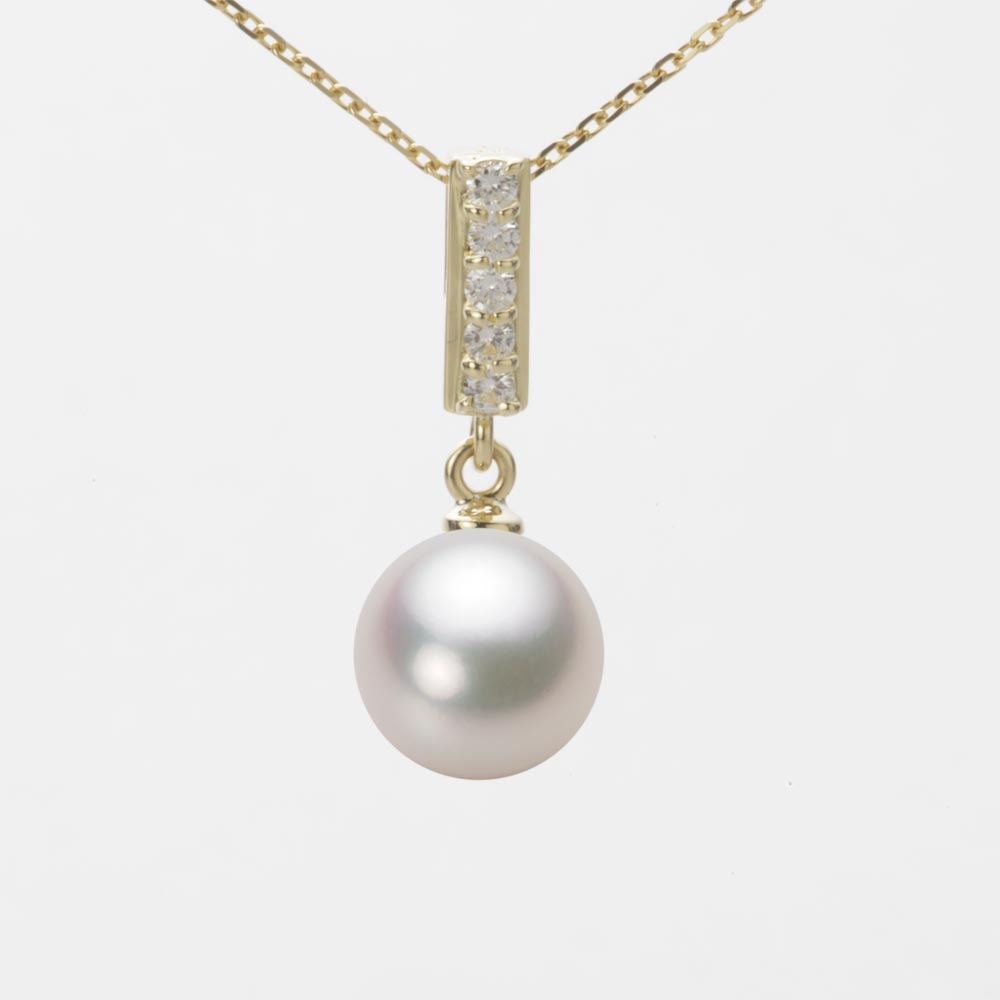 8.5mmアコヤ真珠ペンダント（ホワイトピンク・マリン）