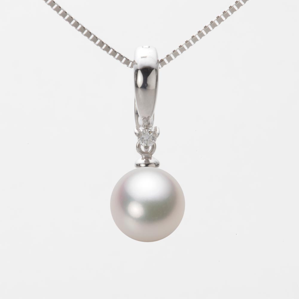 8.5mmアコヤ真珠ペンダント（ホワイトピンク・マリン）