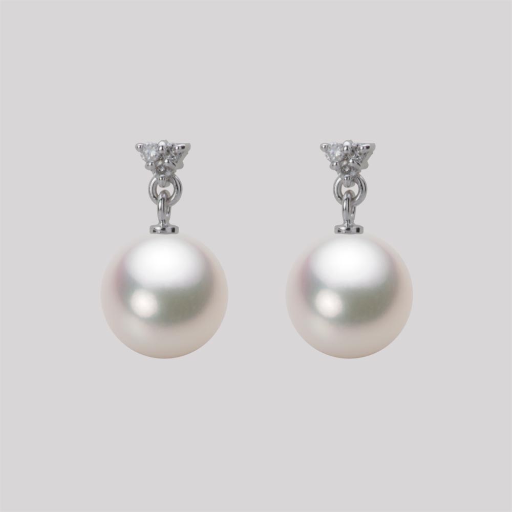 8.5mmアコヤ真珠ピアス（ホワイトピンク・マリン）