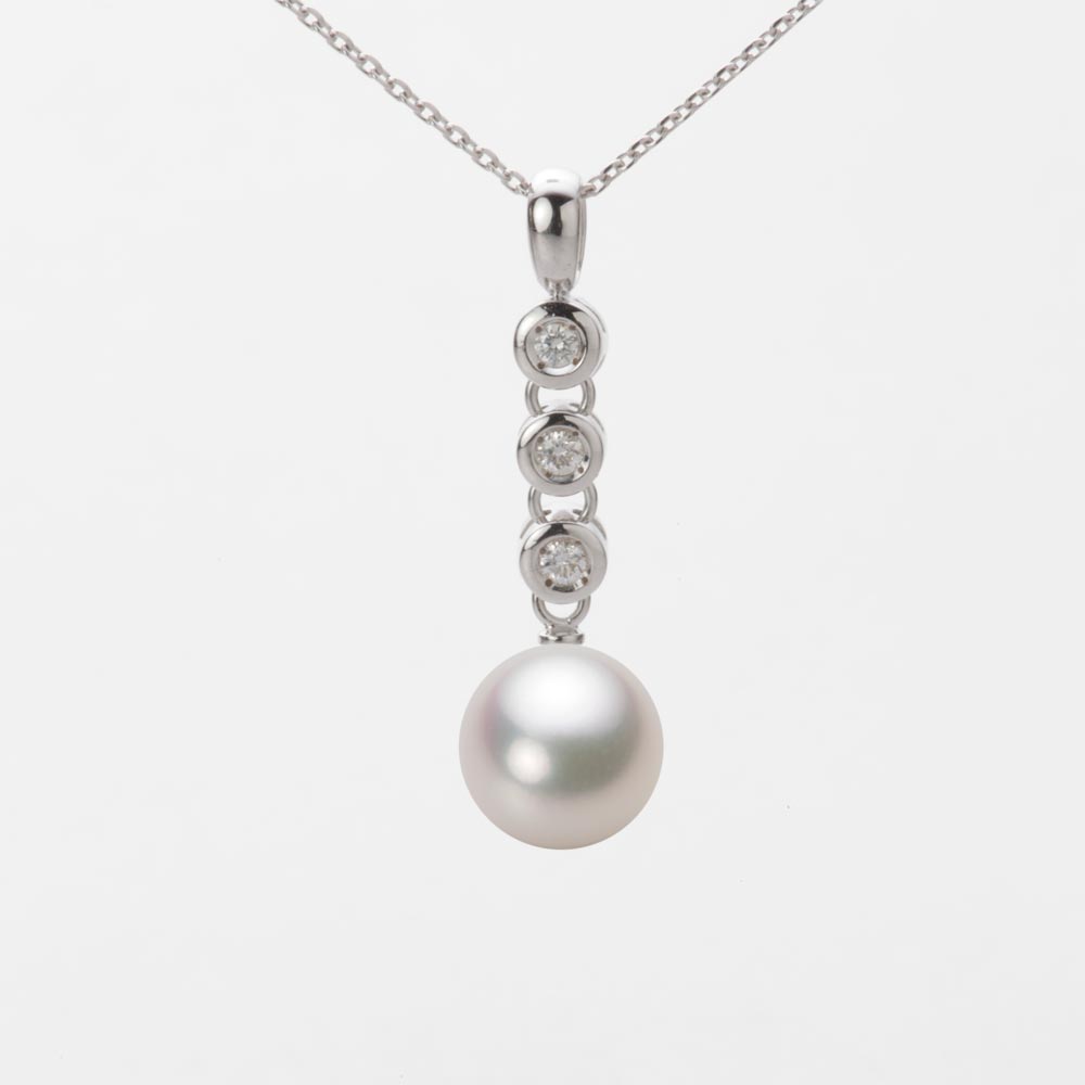 8.5mmアコヤ真珠ペンダント（ホワイトピンク・マリン）