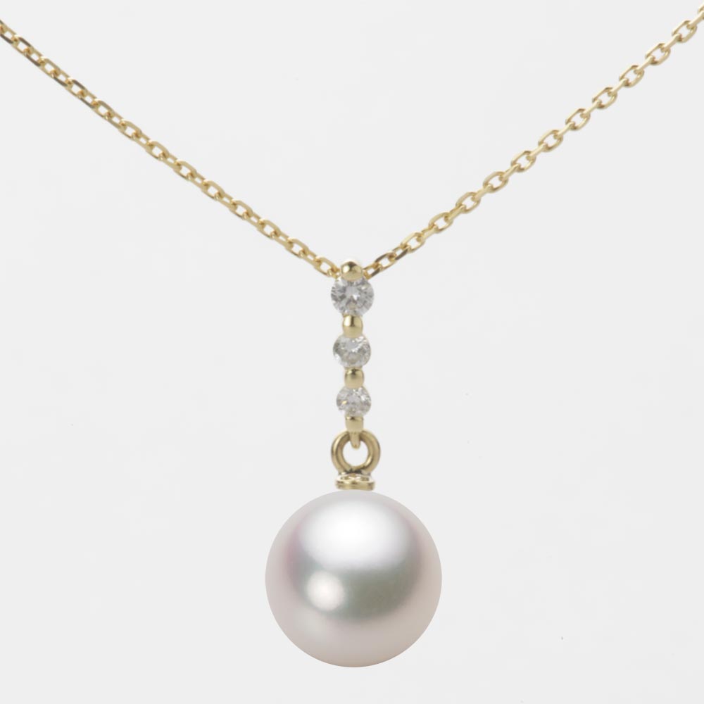 8.5mmアコヤ真珠ペンダント（ホワイトピンク・マリン）