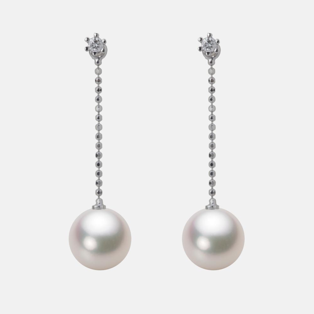 8.5mmアコヤ真珠ピアス（ホワイトピンク・マリン）