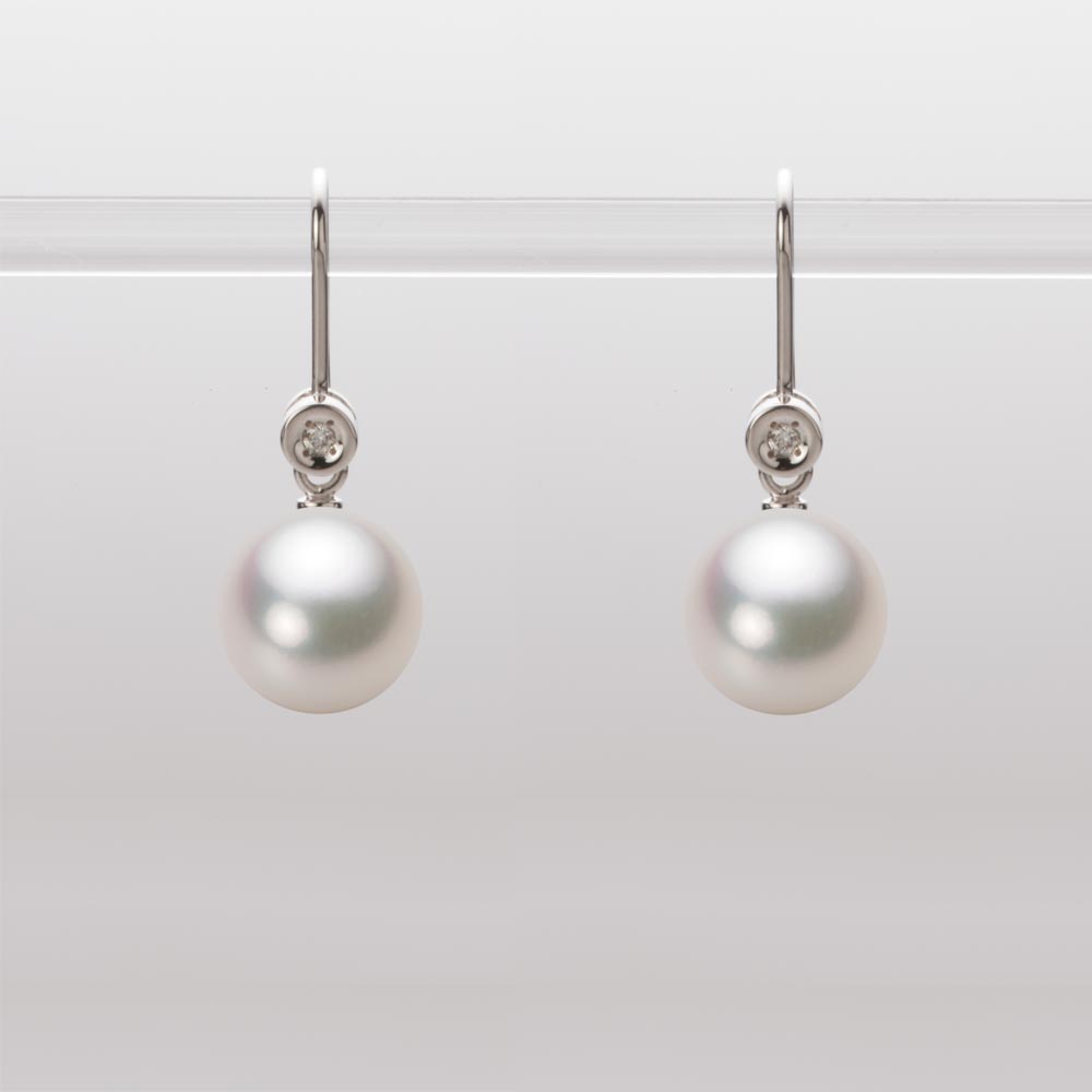 8.5mmアコヤ真珠ピアス（ホワイトピンク・マリン）