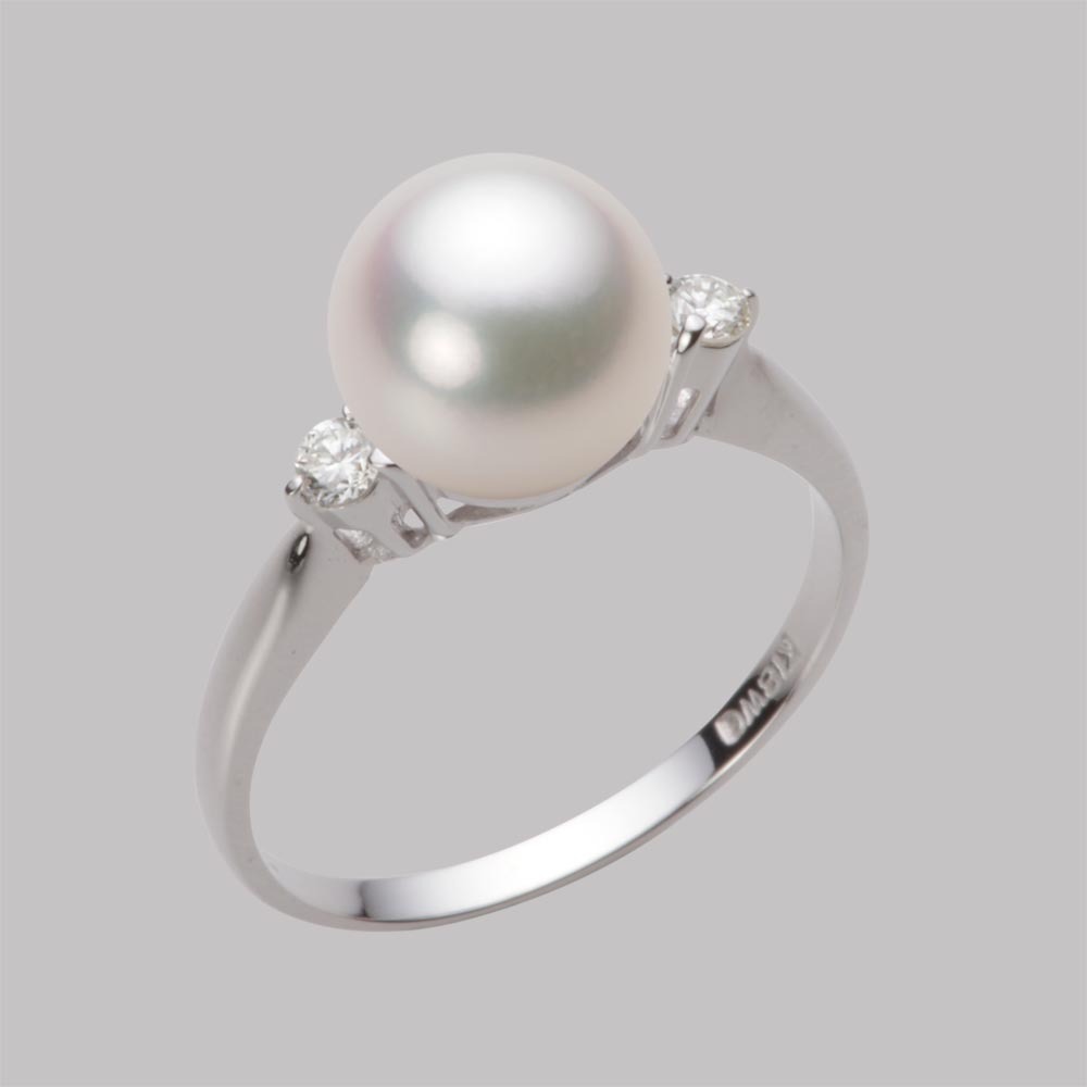8.5mmアコヤ真珠リング（ホワイトピンク・マリン）