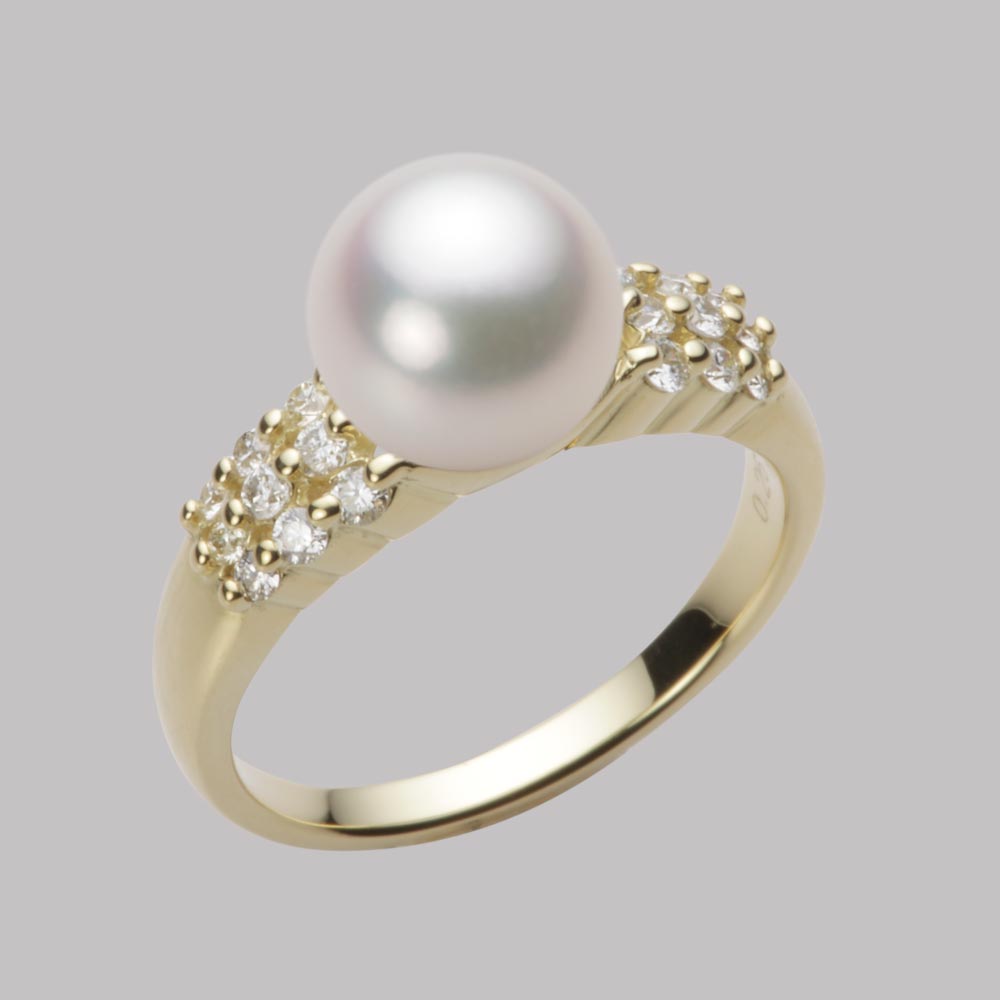 8.5mmアコヤ真珠リング（ホワイトピンク・マリン）