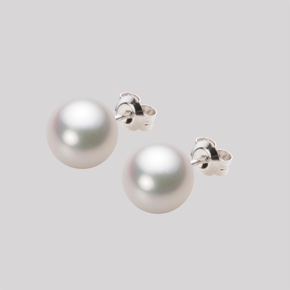 8.5mmアコヤ真珠ピアス（ホワイトピンク・マリン）