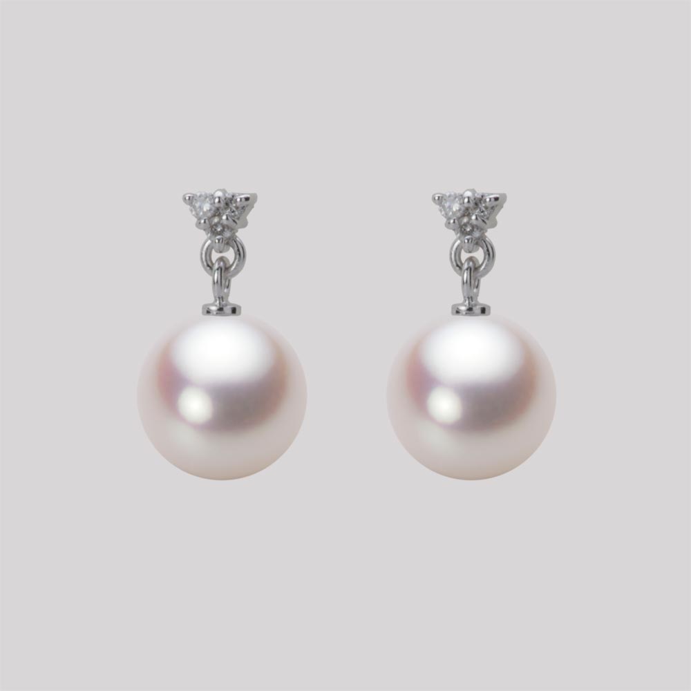 8.5mmアコヤ真珠ピアス（ホワイトピンク・ロゼ）